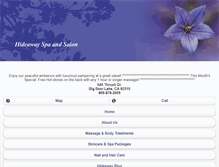 Tablet Screenshot of hideawayspasalon.com